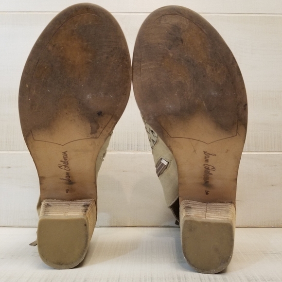 {8} Sam Edelman Cooper Woven Peep Toe Block Heels - Picture 14 of 15